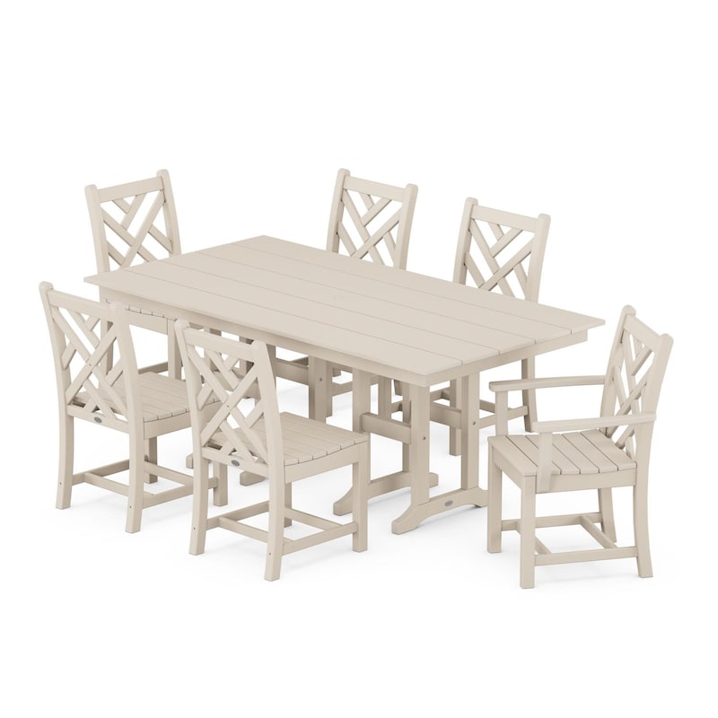 POLYWOOD Chippendale 7 Piece Farmhouse Dining Set