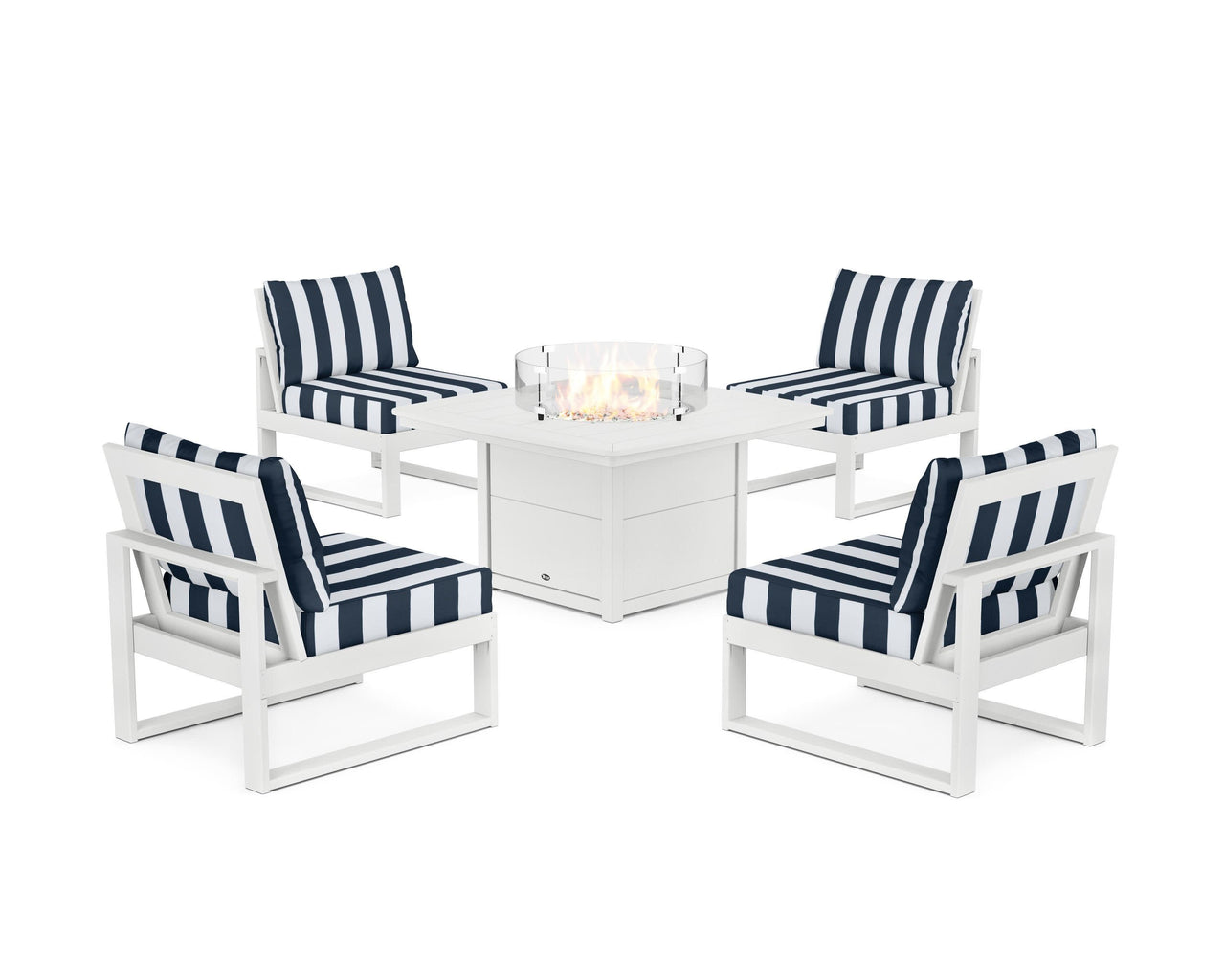 Trex Eastport Modular 5-Piece Deep Seating Set with Yacht Club Fire Pit Table