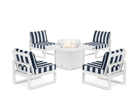 Thumbnail for Trex Eastport Modular 5-Piece Deep Seating Set with Yacht Club Fire Pit Table