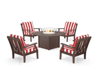 Thumbnail for Trex Yacht Club 5-Piece Deep Seating Set with Fire Pit Table