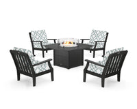 Thumbnail for Trex Yacht Club 5-Piece Deep Seating Set with Square Fire Pit Table