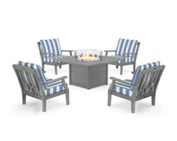 Thumbnail for Trex Yacht Club 5-Piece Deep Seating Set with Square Fire Pit Table