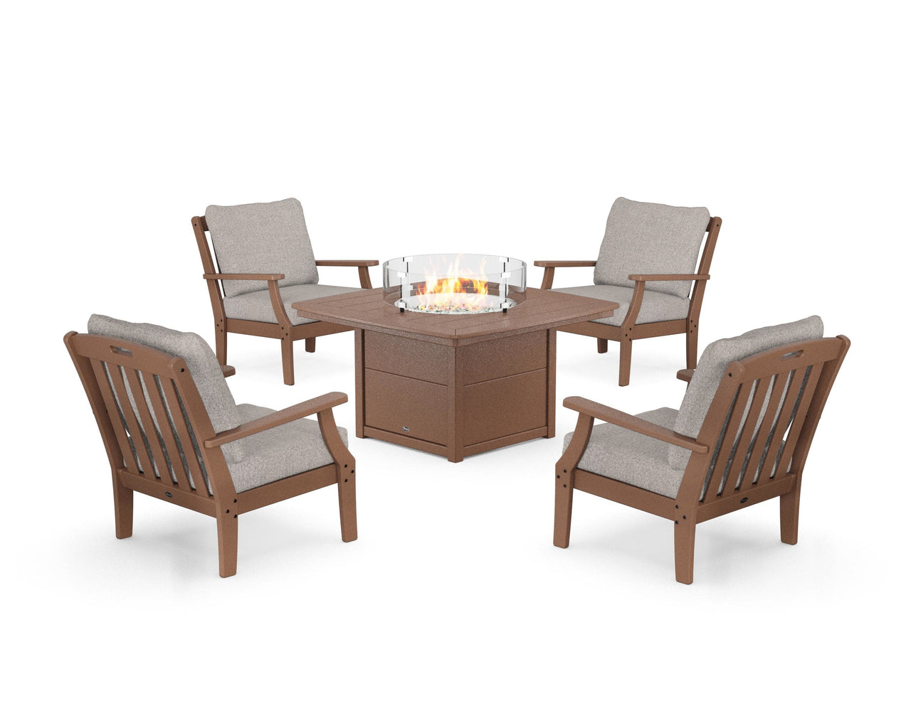 Trex Yacht Club 5-Piece Deep Seating Set with Fire Pit Table