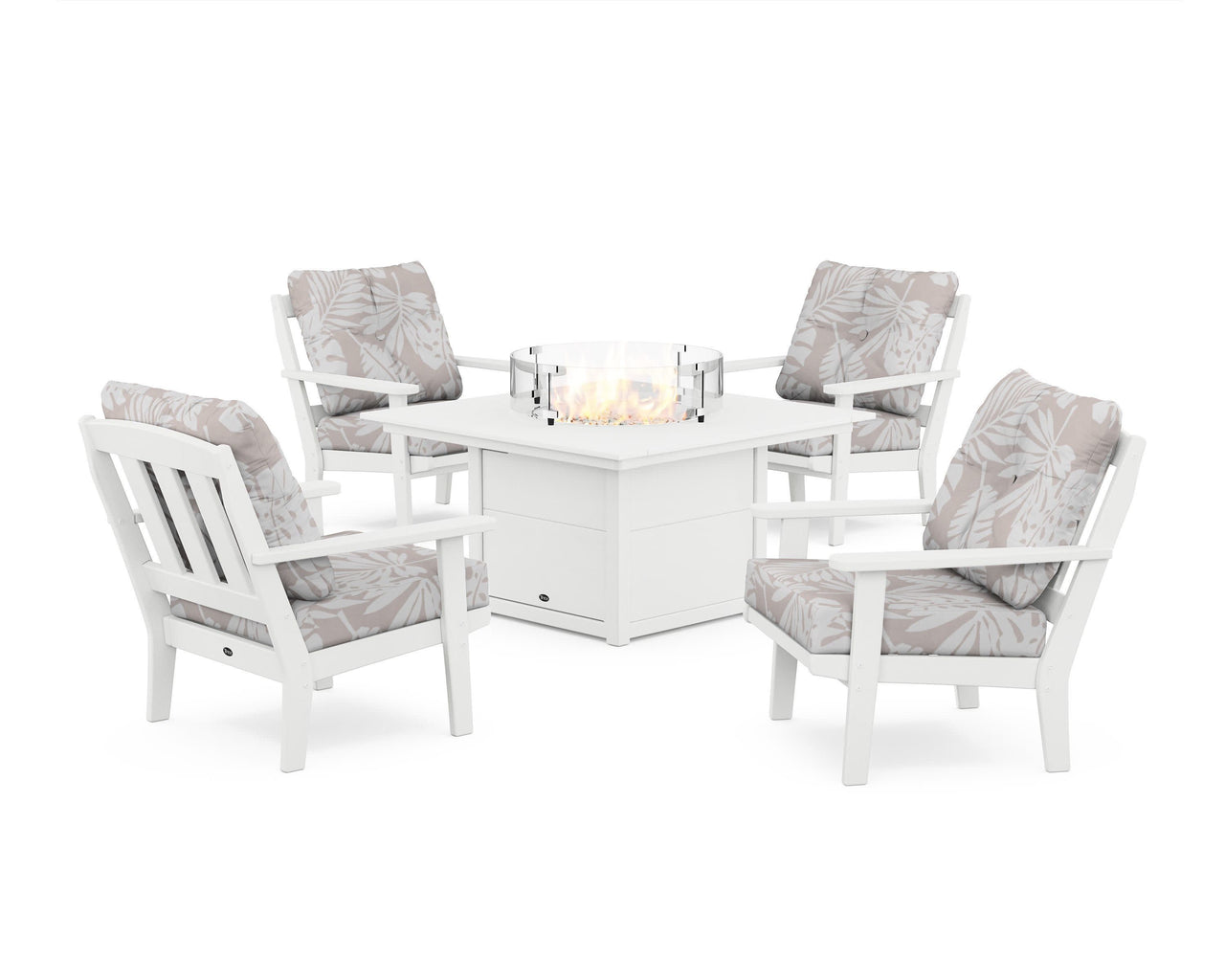 Trex Cape Cod 5-Piece Deep Seating Set with Fire Pit Table