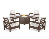 Thumbnail for Trex Rockport 5-Piece Deep Seating Set with Yacht Club Fire Pit Table