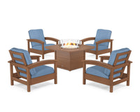 Thumbnail for Trex Rockport 5-Piece Deep Seating Set with Yacht Club Fire Pit Table