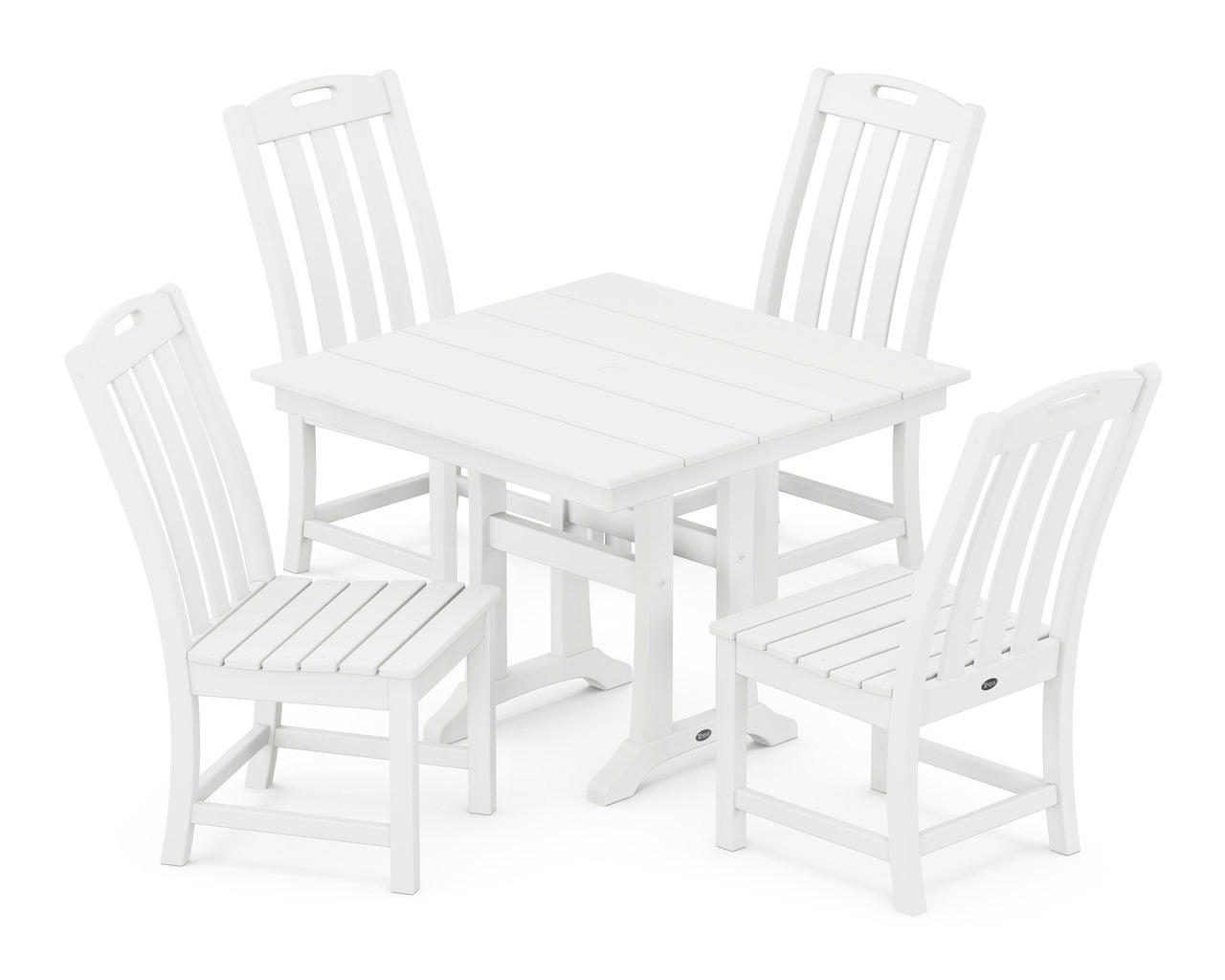 Trex Yacht Club 5-Piece Farmhouse Trestle Side Chair Dining Set