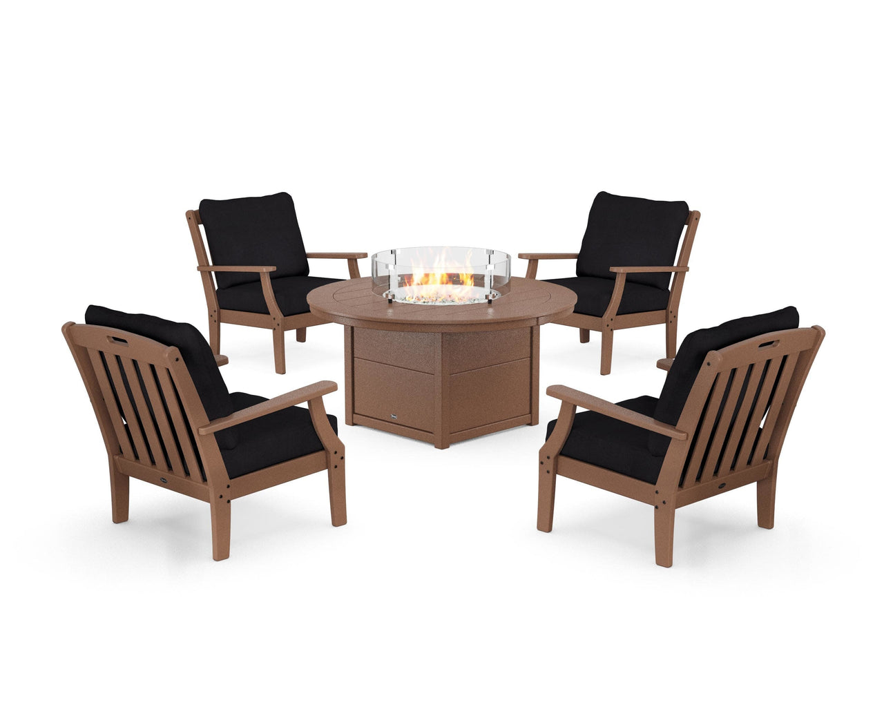 Trex Yacht Club 5-Piece Deep Seating Set with Round Fire Pit Table