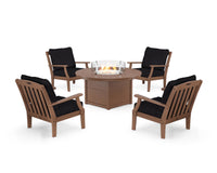 Thumbnail for Trex Yacht Club 5-Piece Deep Seating Set with Round Fire Pit Table