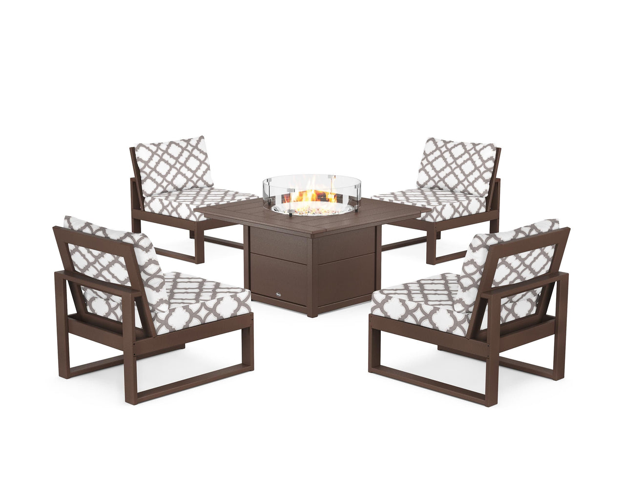 Trex Eastport Modular 5-Piece Deep Seating Set with Square Fire Pit Table