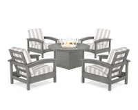 Thumbnail for Trex Rockport 5-Piece Deep Seating Set with Round Fire Pit Table