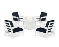 Thumbnail for Trex Rockport 5-Piece Deep Seating Set with Yacht Club Fire Pit Table