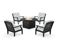 Thumbnail for Trex Yacht Club 5-Piece Deep Seating Set with Round Fire Pit Table