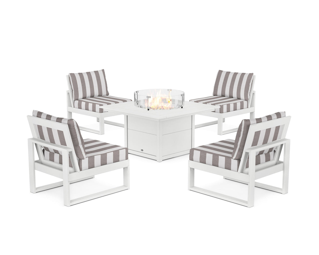 Trex Eastport Modular 5-Piece Deep Seating Set with Square Fire Pit Table