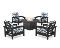 Thumbnail for Trex Rockport 5-Piece Deep Seating Set with Round Fire Pit Table
