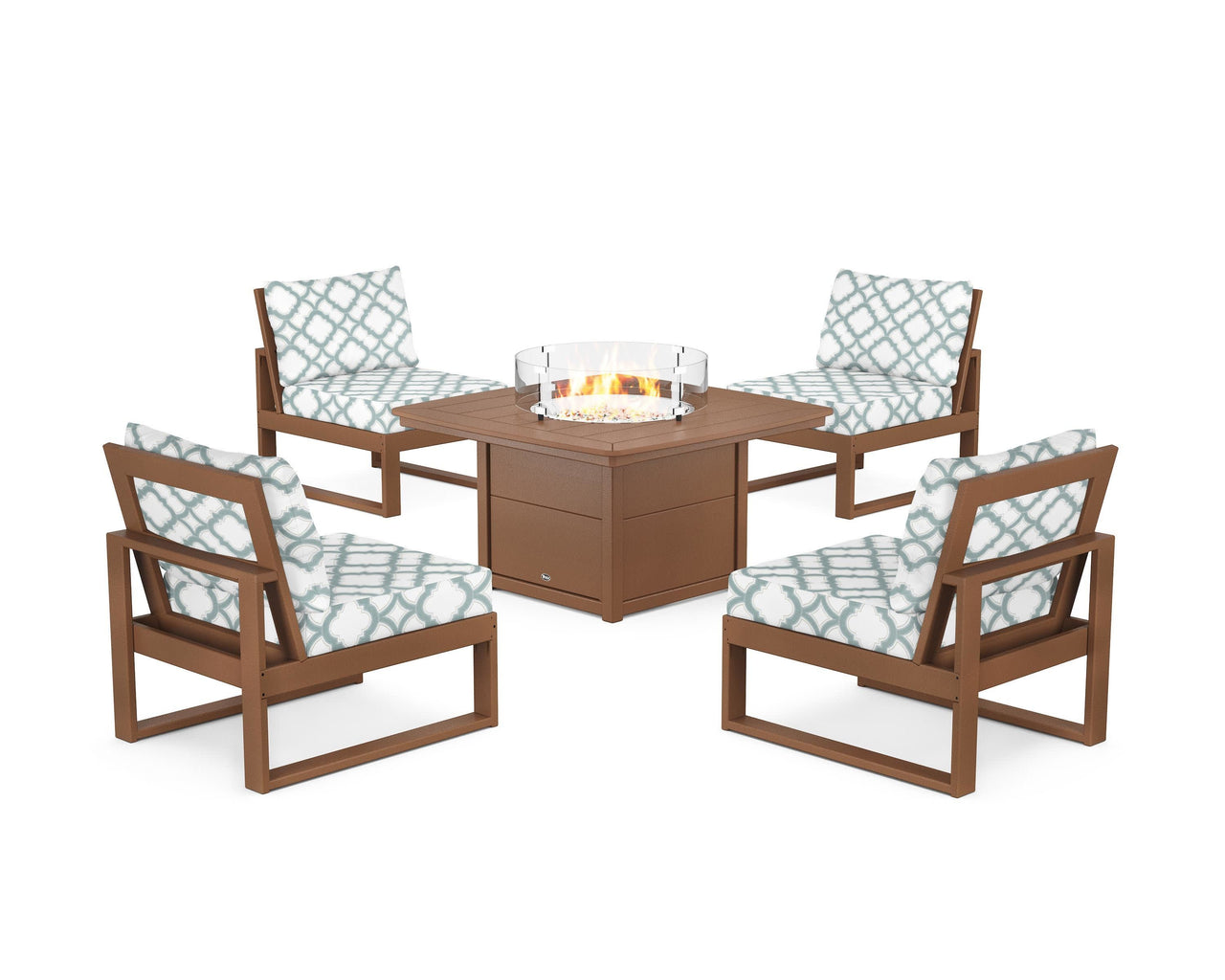 Trex Eastport Modular 5-Piece Deep Seating Set with Yacht Club Fire Pit Table