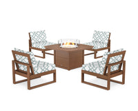 Thumbnail for Trex Eastport Modular 5-Piece Deep Seating Set with Yacht Club Fire Pit Table