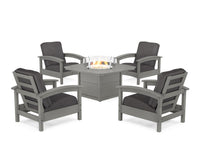 Thumbnail for Trex Rockport 5-Piece Deep Seating Set with Yacht Club Fire Pit Table