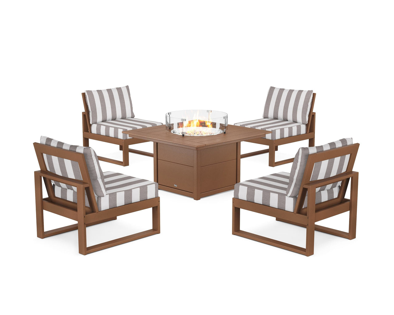 Trex Eastport Modular 5-Piece Deep Seating Set with Square Fire Pit Table