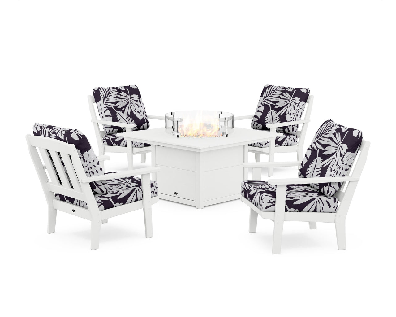 Trex Cape Cod 5-Piece Deep Seating Set with Fire Pit Table