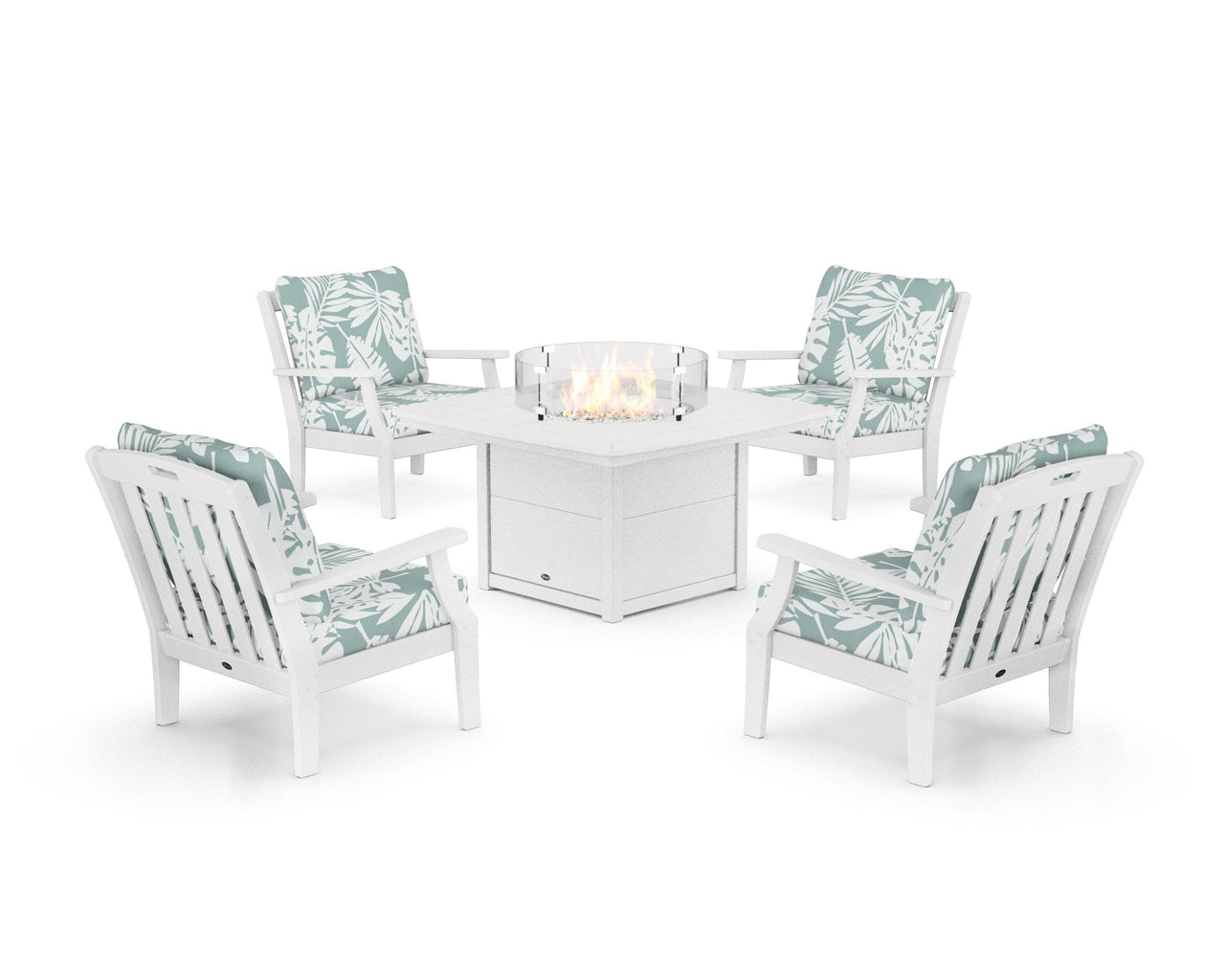 Trex Yacht Club 5-Piece Deep Seating Set with Fire Pit Table