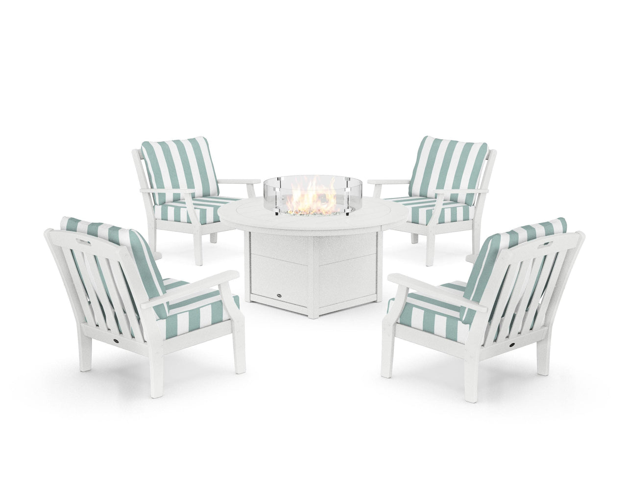 Trex Yacht Club 5-Piece Deep Seating Set with Round Fire Pit Table