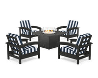 Thumbnail for Trex Rockport 5-Piece Deep Seating Set with Yacht Club Fire Pit Table