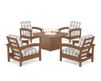 Thumbnail for Trex Rockport 5-Piece Deep Seating Set with Yacht Club Fire Pit Table