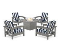 Thumbnail for Trex Rockport 5-Piece Deep Seating Set with Yacht Club Fire Pit Table