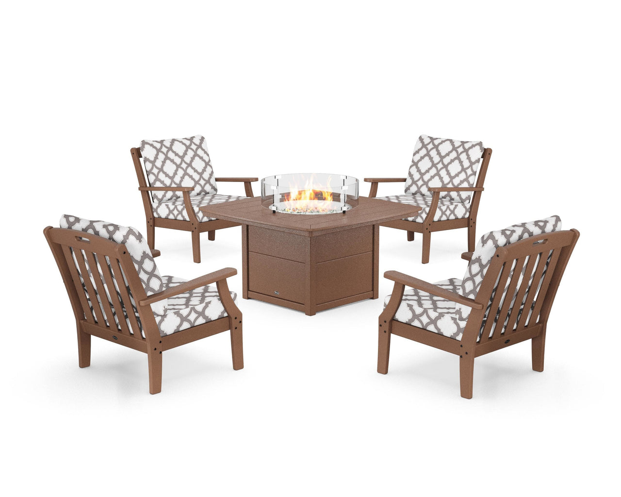 Trex Yacht Club 5-Piece Deep Seating Set with Fire Pit Table