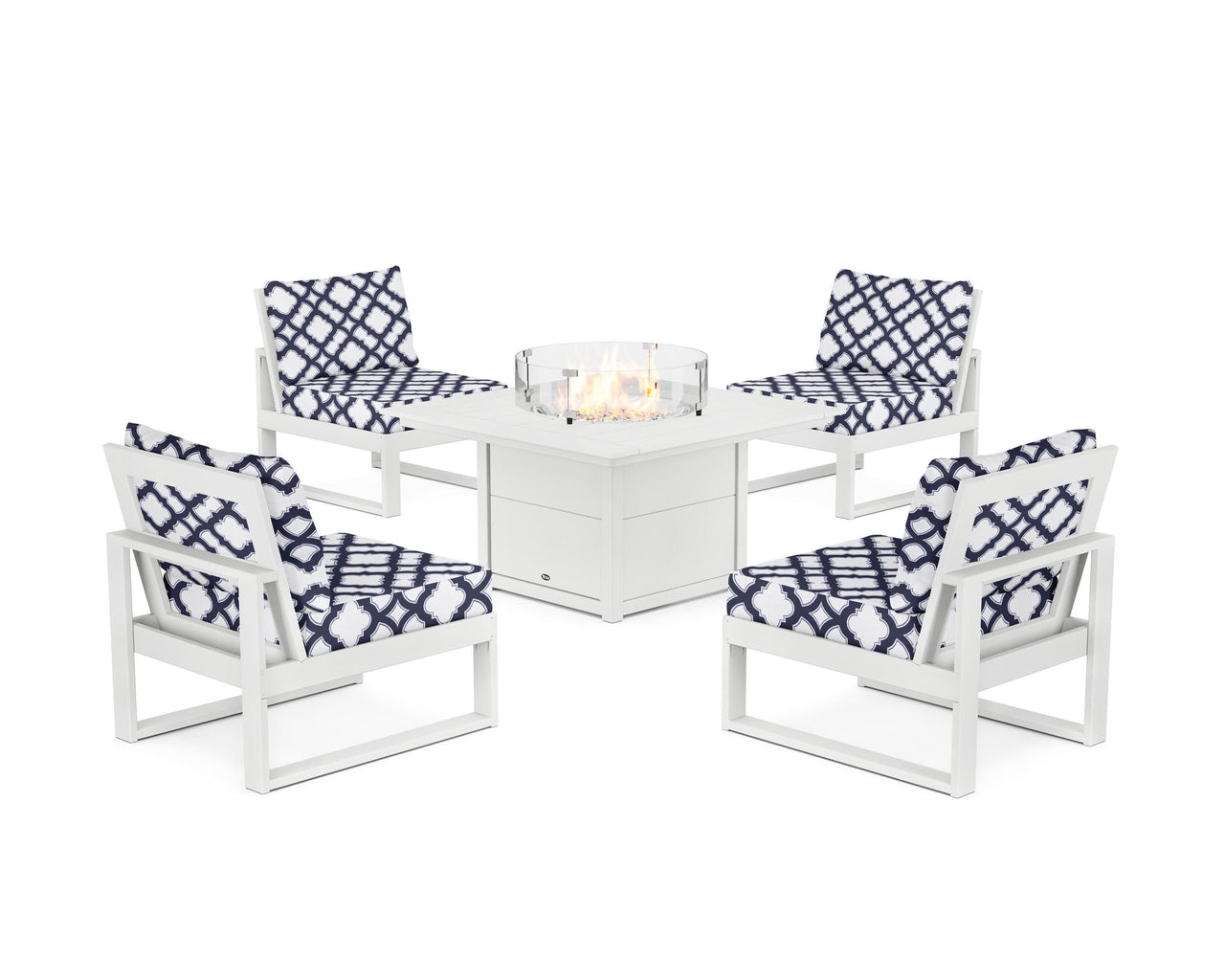 Trex Eastport Modular 5-Piece Deep Seating Set with Square Fire Pit Table
