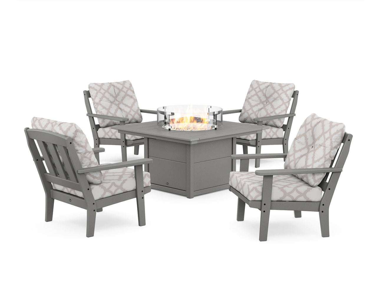 Trex Cape Cod 5-Piece Deep Seating Set with Fire Pit Table