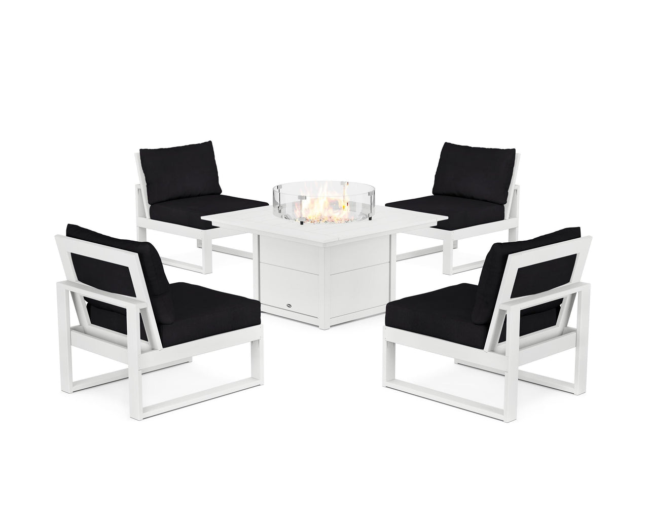 Trex Eastport Modular 5-Piece Deep Seating Set with Square Fire Pit Table
