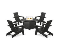 Thumbnail for Trex Eastport Modern Adirondack 5-Piece Set with Round Fire Pit Table