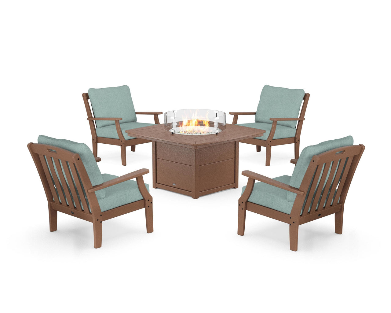 Trex Yacht Club 5-Piece Deep Seating Set with Fire Pit Table