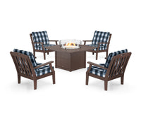 Thumbnail for Trex Yacht Club 5-Piece Deep Seating Set with Square Fire Pit Table