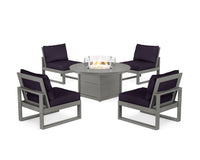 Thumbnail for Trex Eastport Modular 5-Piece Deep Seating Set with Round Fire Pit Table