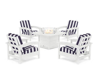 Thumbnail for Trex Rockport 5-Piece Deep Seating Set with Yacht Club Fire Pit Table