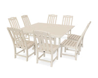 Thumbnail for Trex Yacht Club 9-Piece Farmhouse Trestle Side Chair Dining Set - Sand Castle