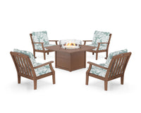 Thumbnail for Trex Yacht Club 5-Piece Deep Seating Set with Square Fire Pit Table