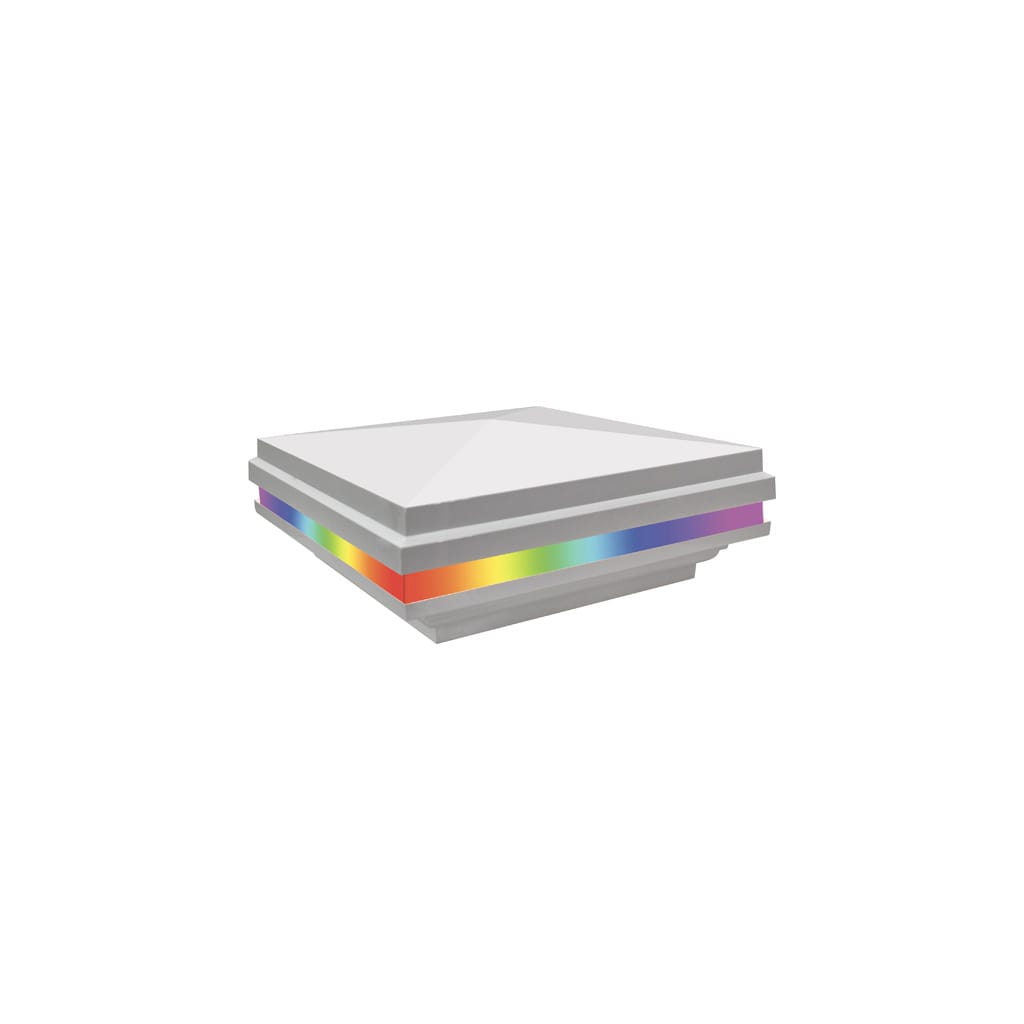 Tru-Scapes® 4" Vinyl LED Deck & Fence Post Cap -TS-C140C-WHT