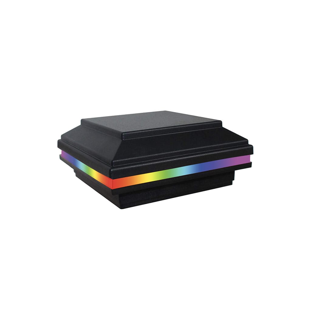 Tru-Scapes 4.5” Composite Color Changing LED Deck Post Cap Light - Thumbnail 3