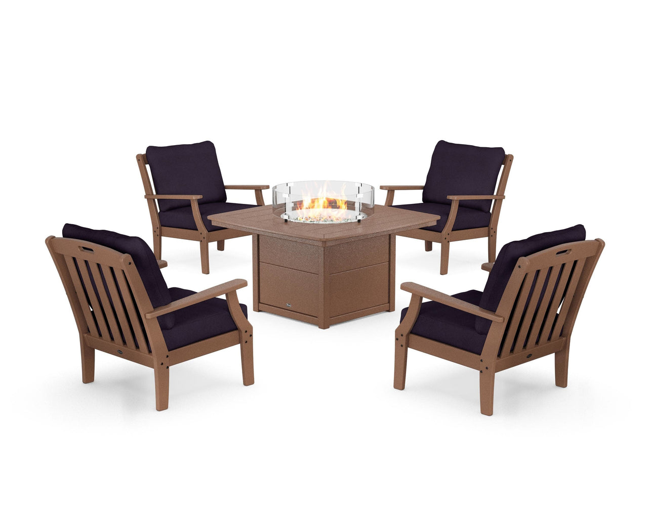 Trex Yacht Club 5-Piece Deep Seating Set with Fire Pit Table