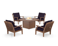 Thumbnail for Trex Yacht Club 5-Piece Deep Seating Set with Fire Pit Table