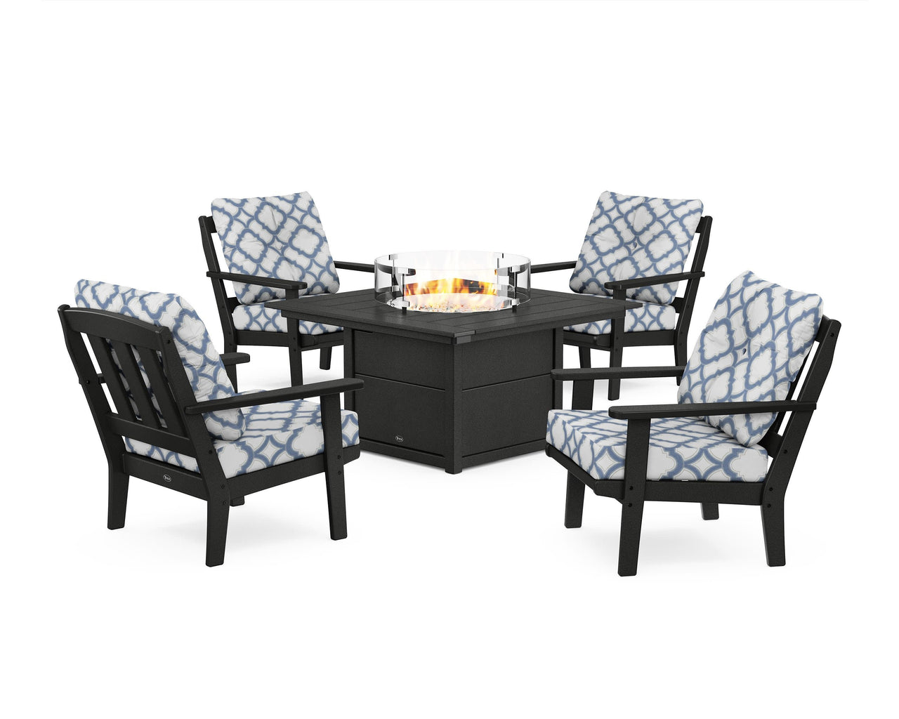 Trex Cape Cod 5-Piece Deep Seating Set with Fire Pit Table
