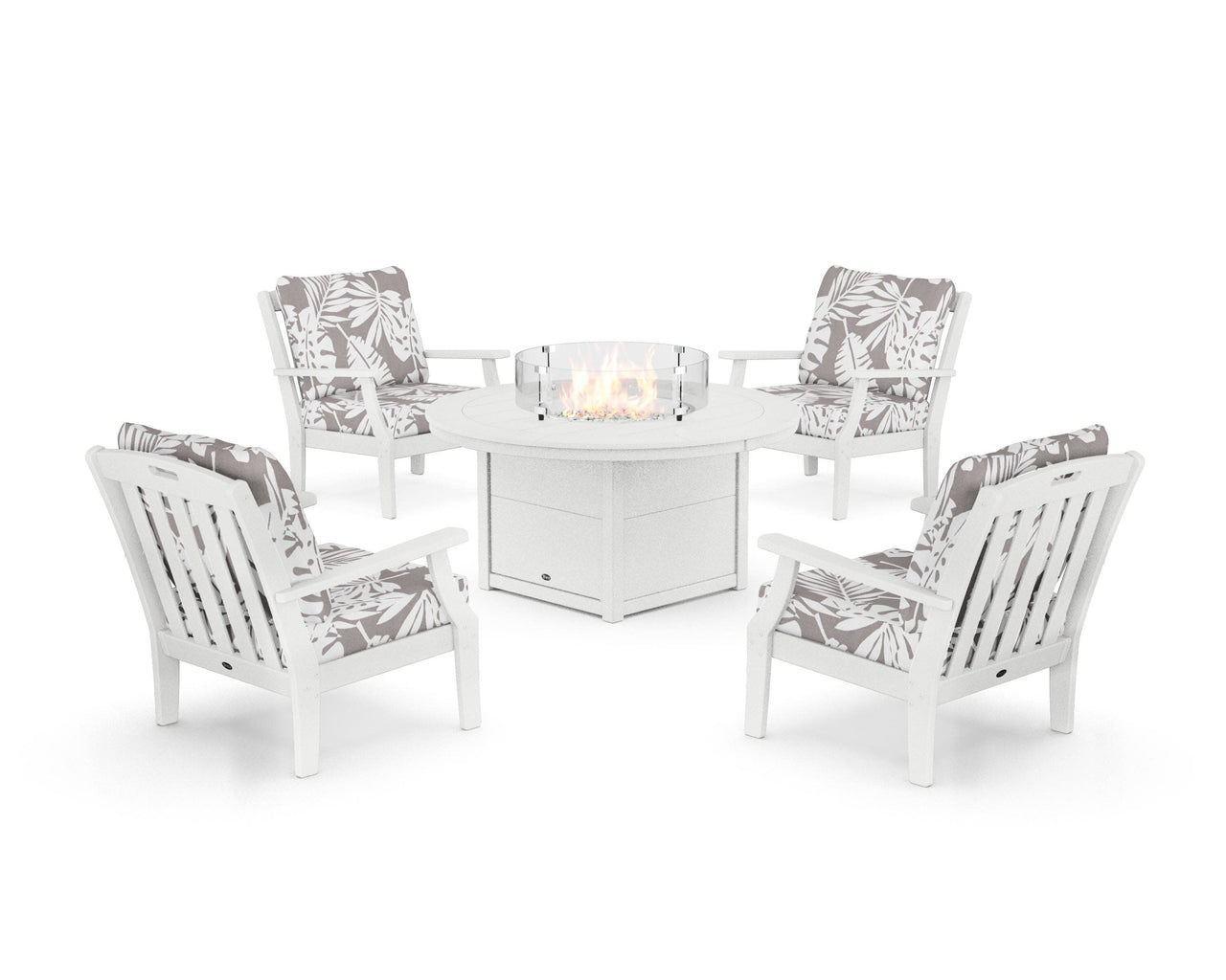 Trex Yacht Club 5-Piece Deep Seating Set with Round Fire Pit Table