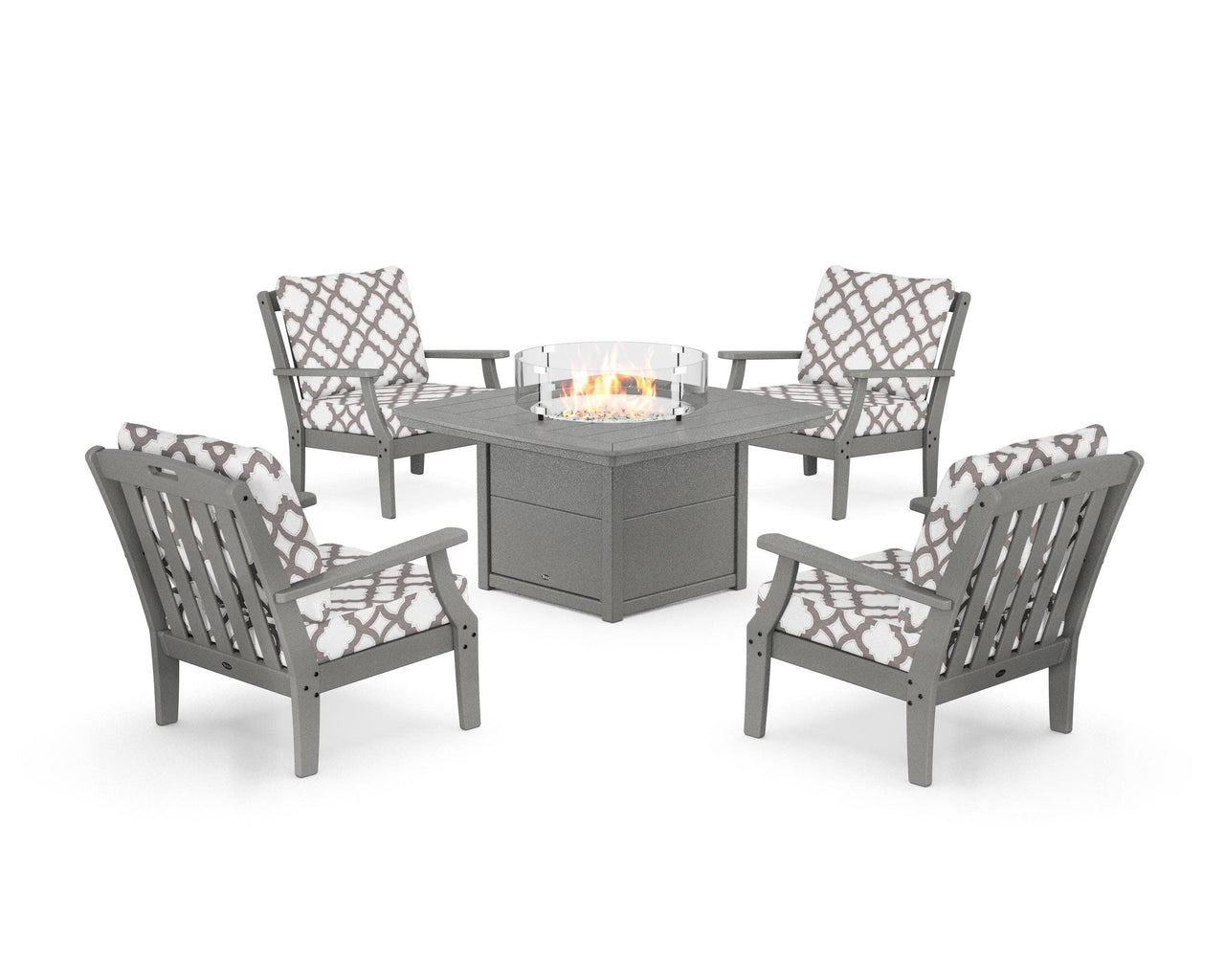 Trex Yacht Club 5-Piece Deep Seating Set with Fire Pit Table