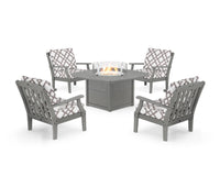 Thumbnail for Trex Yacht Club 5-Piece Deep Seating Set with Fire Pit Table