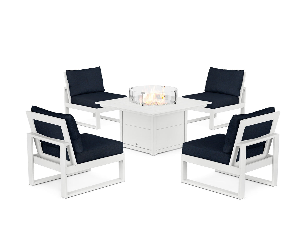 Trex Eastport Modular 5-Piece Deep Seating Set with Square Fire Pit Table