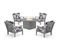 Thumbnail for Trex Yacht Club 5-Piece Deep Seating Set with Round Fire Pit Table